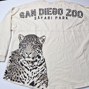 Spirit Jersey San Diego Zoo Safari Park Leopard Jaguar Cream Glitter XXL NWOT